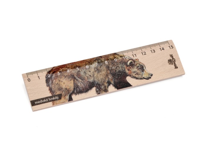 Dřevěné pravítko 15 cm - Medvěd
